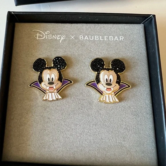 Disney Baublebar Mickey Mouse Vampire Pierced Earrings - Picture 2 of 4